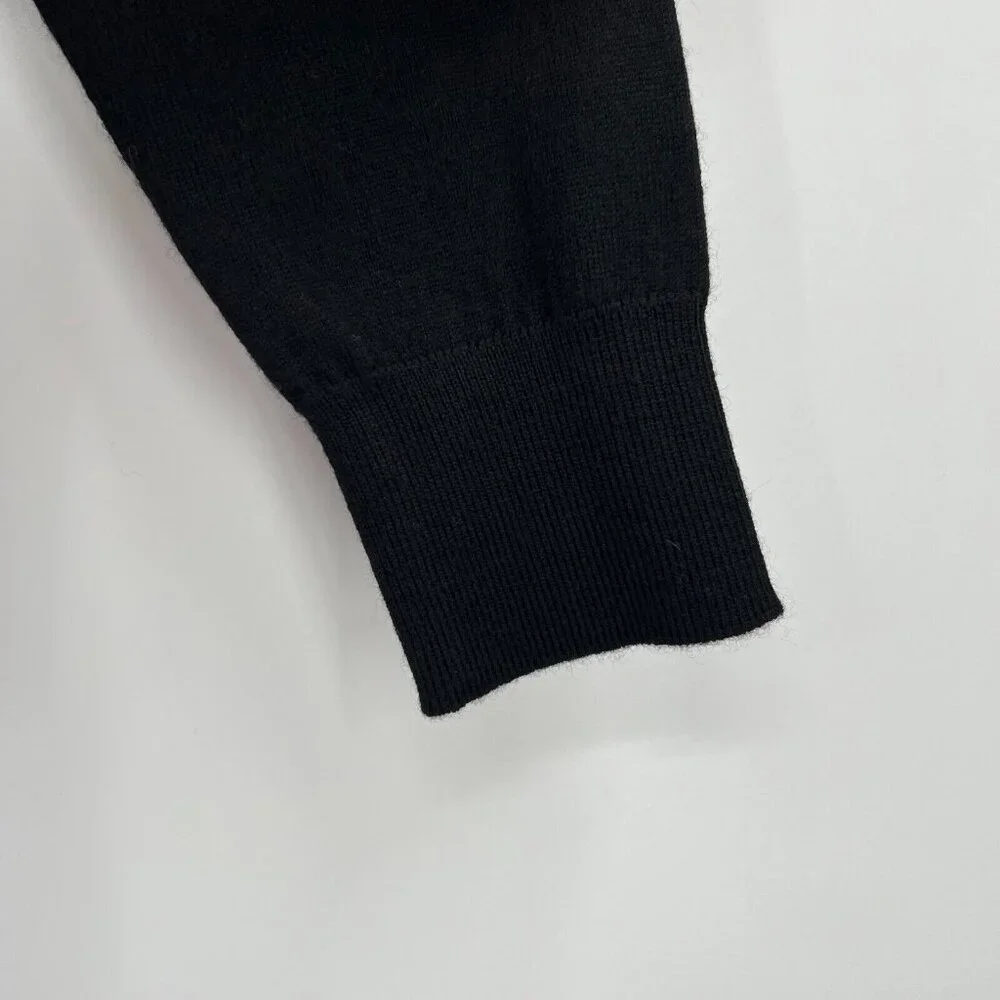 Quince Women’s Black Australian Merino Wool V-Neck Sweater sz M NWT Long Sleeve - Picture 3 of 6